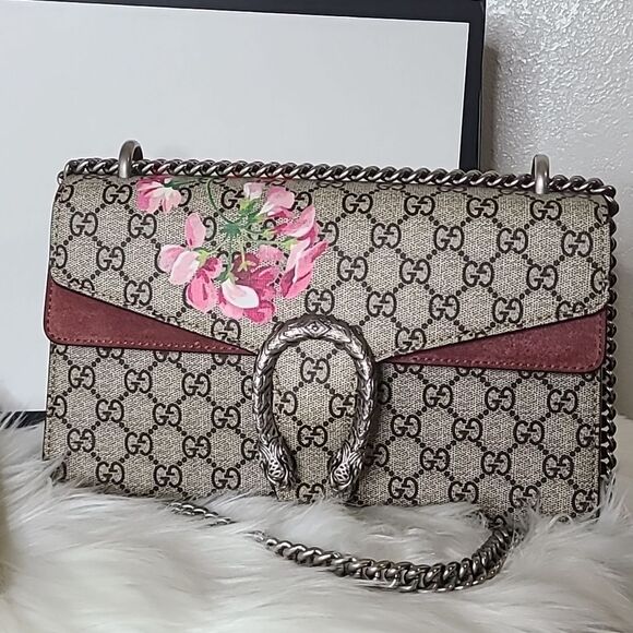 💯Authentic Gucci Dionysus GG Blooms Shoulder Bag- GM Size 🍀 - Picture 5 of 17
